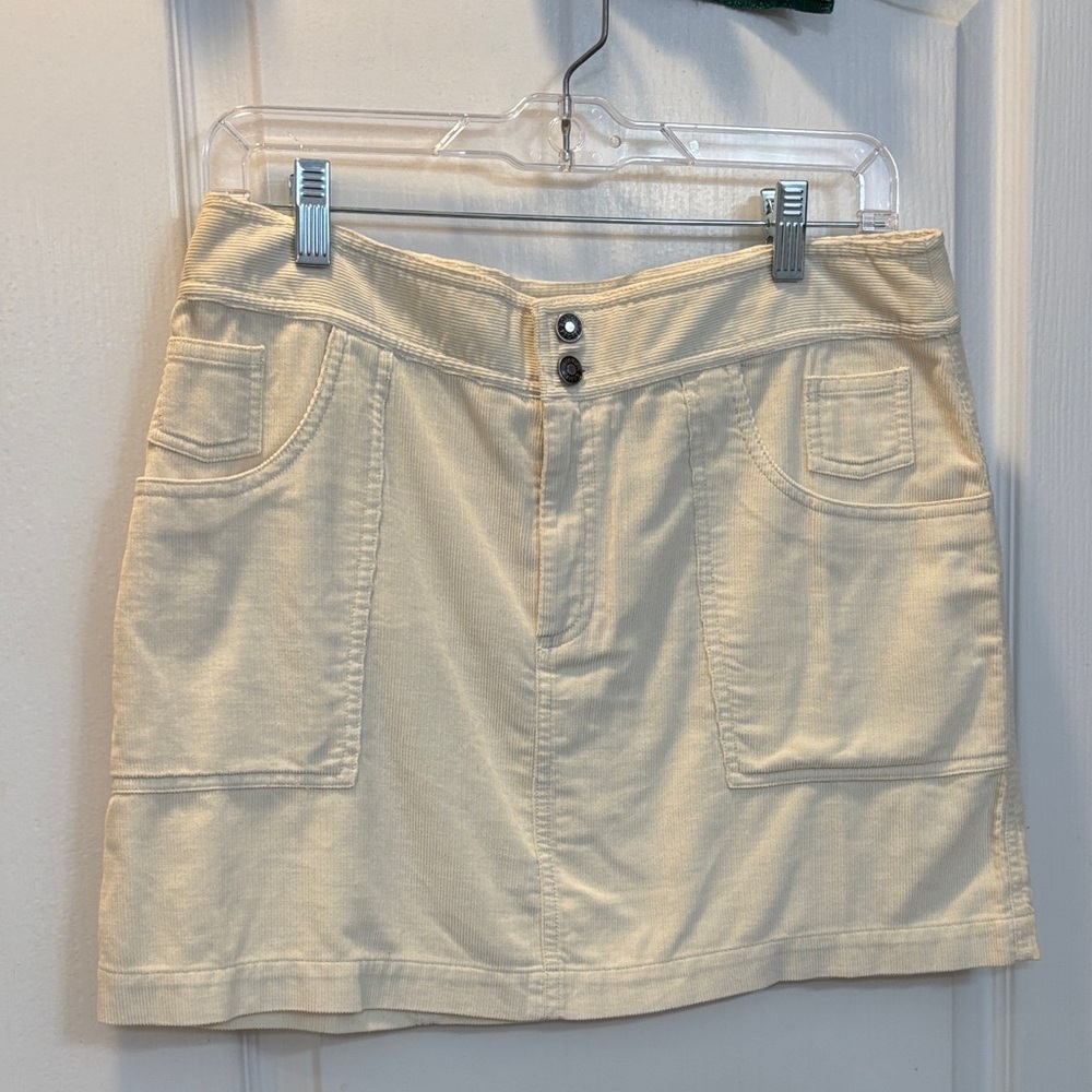 Boston Proper Cream Corduroy Skirt